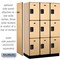 Salsbury Industries Wardrobe Locker, 45" W, 21" D, 76" H, (3) Wide, (9) Openings, Maple 23361MAP - alternate 5
